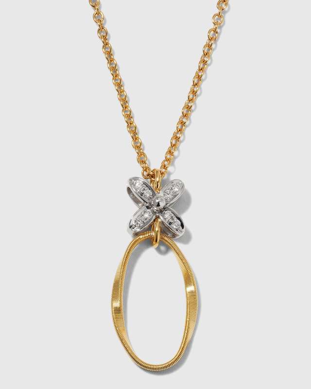 Marrakech Onde 18k Yellow and White Gold Pendant Necklace with Diamonds